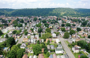 Aerial of neighborhood